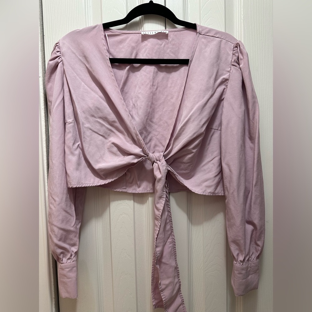Potter's Pot Blush Pink‎ Tie-Front Blouse